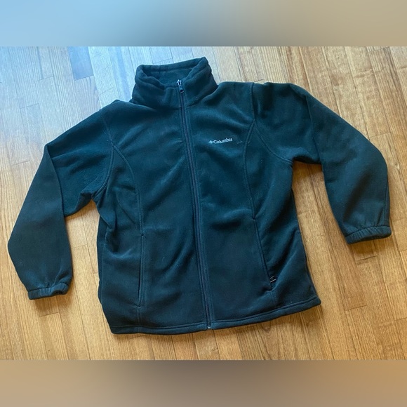 Columbia black adult women XL Fleece Zip up Jacket GUC - Picture 1 of 7